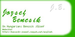 jozsef bencsik business card