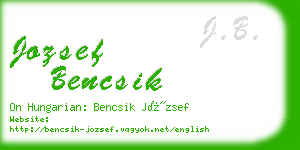 jozsef bencsik business card